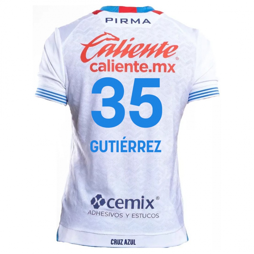 Criança Camisola Luis Gutiérrez #35 Branco Azul Alternativa 2024/25 Camisa Brasil