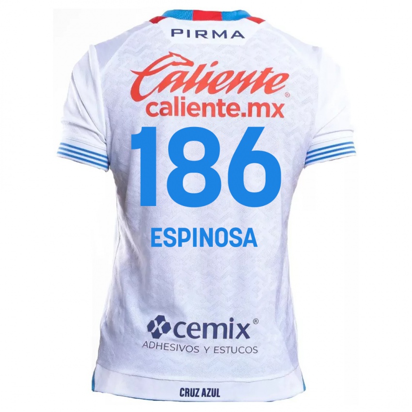 Criança Camisola Brandón Espinosa #186 Branco Azul Alternativa 2024/25 Camisa Brasil