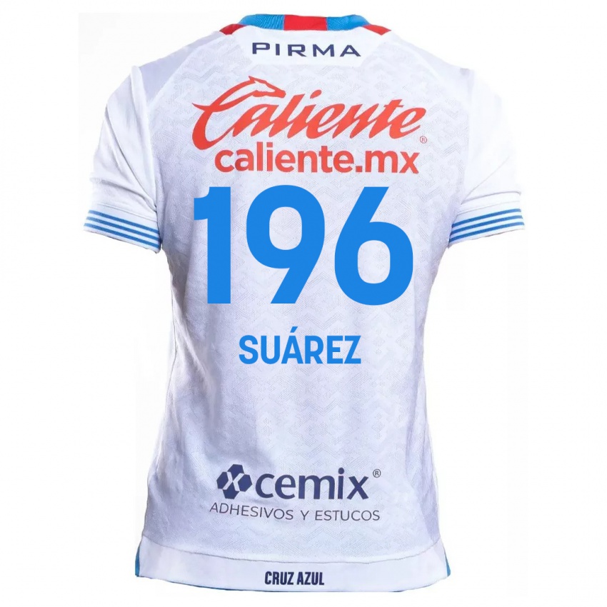 Criança Camisola Javier Suárez #196 Branco Azul Alternativa 2024/25 Camisa Brasil