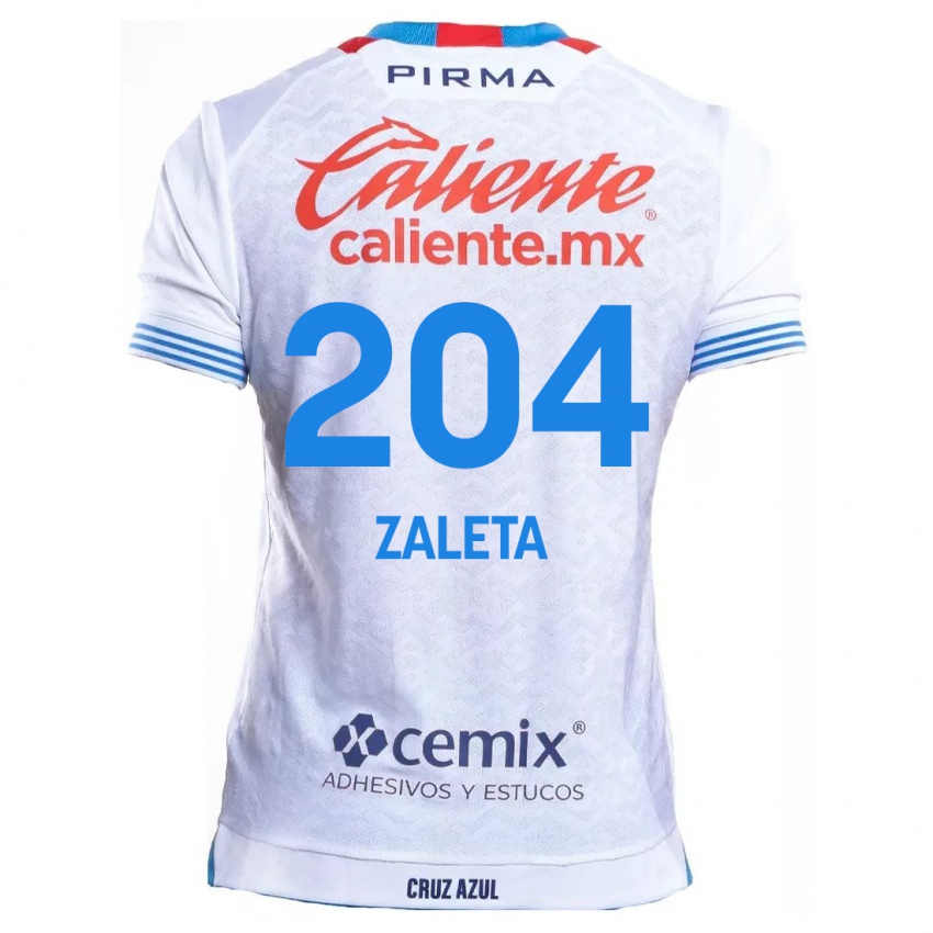 Criança Camisola Mauro Zaleta #204 Branco Azul Alternativa 2024/25 Camisa Brasil