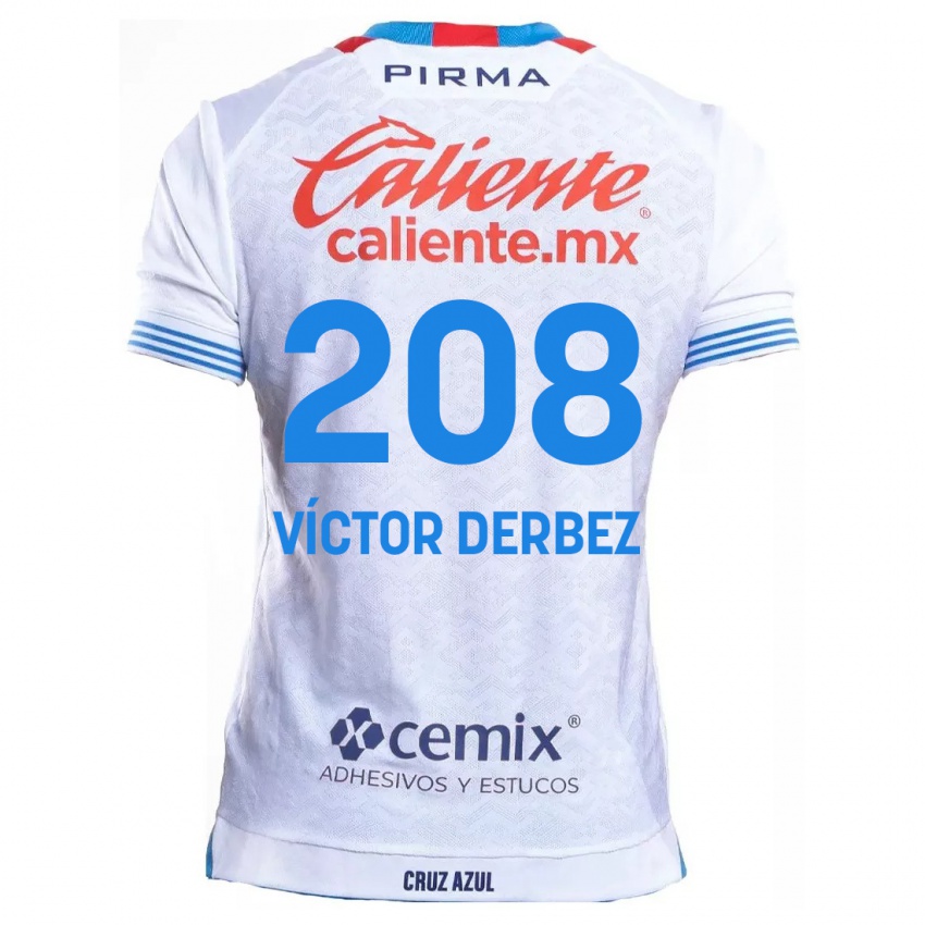 Criança Camisola Louis Víctor Derbez #208 Branco Azul Alternativa 2024/25 Camisa Brasil