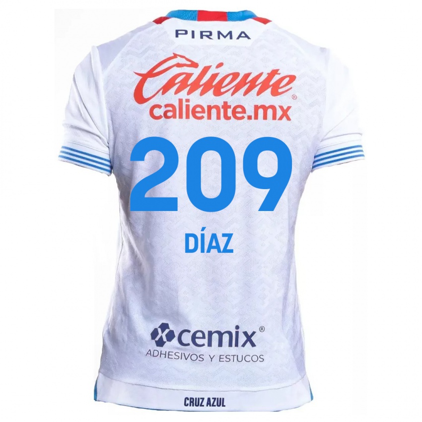 Criança Camisola Josué Díaz #209 Branco Azul Alternativa 2024/25 Camisa Brasil