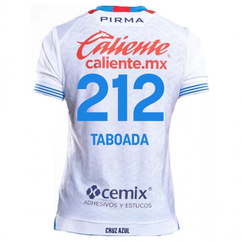 Criança Camisola Víctor Taboada #212 Branco Azul Alternativa 2024/25 Camisa Brasil