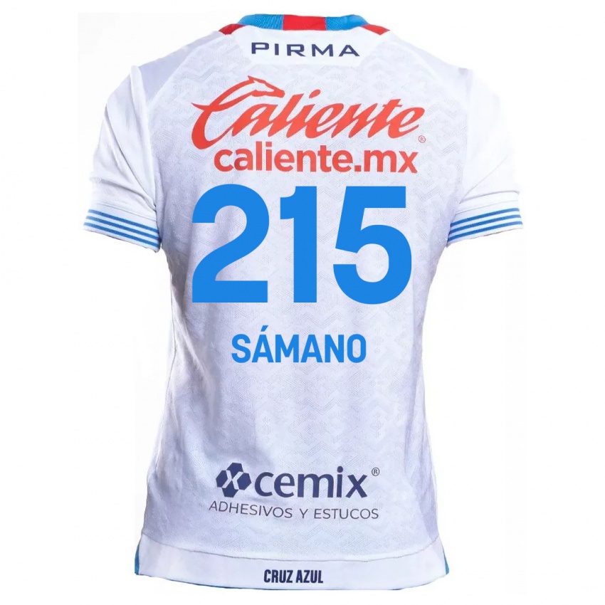 Criança Camisola Fernando Sámano #215 Branco Azul Alternativa 2024/25 Camisa Brasil