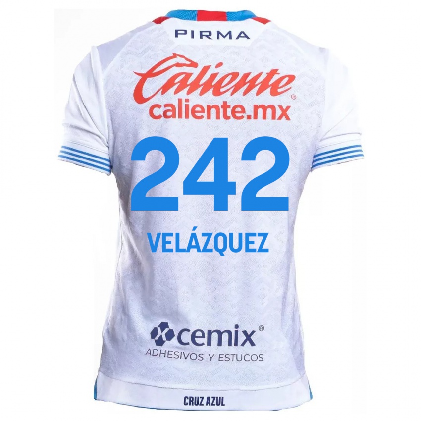 Criança Camisola Karol Velázquez #242 Branco Azul Alternativa 2024/25 Camisa Brasil