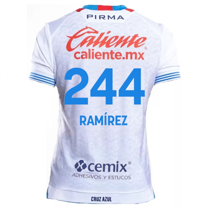 Criança Camisola Nicolás Ramírez #244 Branco Azul Alternativa 2024/25 Camisa Brasil