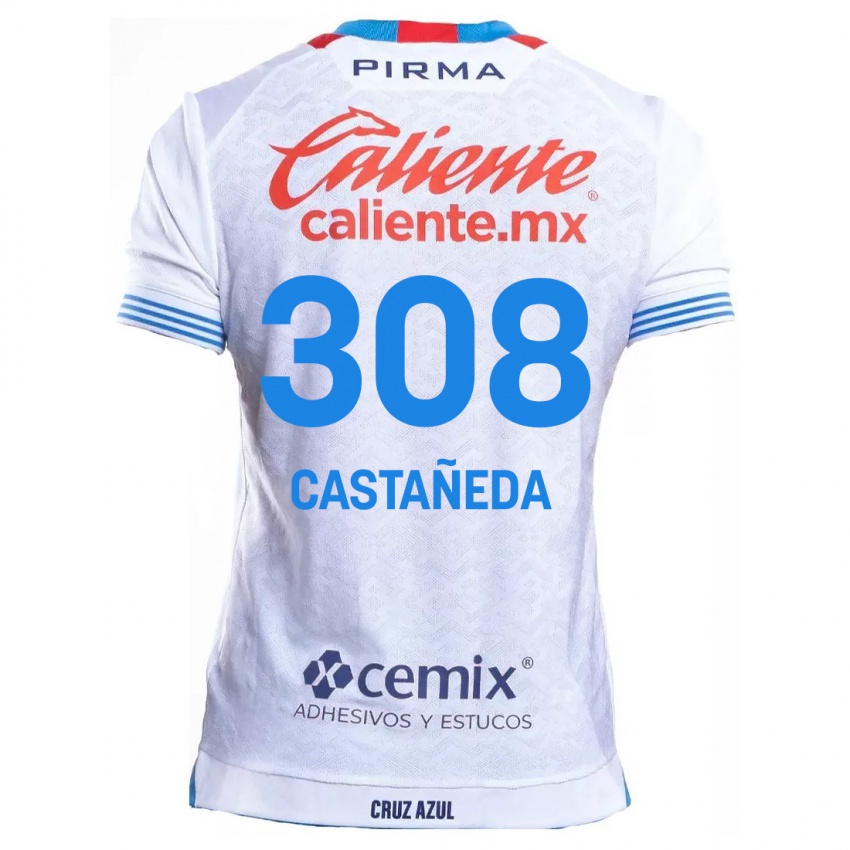 Criança Camisola Emiliano Castañeda #308 Branco Azul Alternativa 2024/25 Camisa Brasil