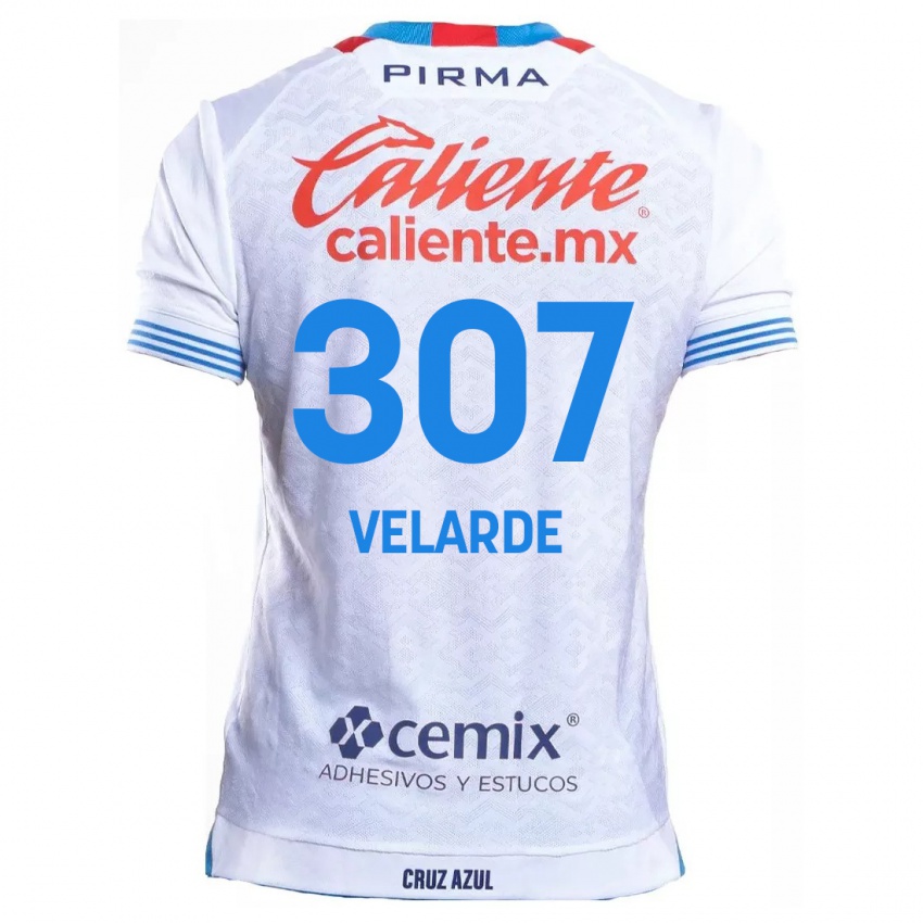 Criança Camisola Juan Velarde #307 Branco Azul Alternativa 2024/25 Camisa Brasil