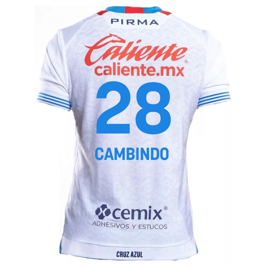 Criança Camisola Diber Cambindo #28 Branco Azul Alternativa 2024/25 Camisa Brasil