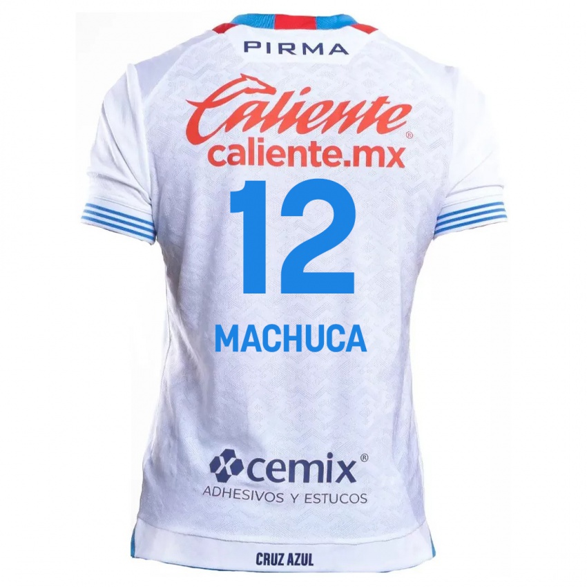 Criança Camisola Gabriela Machuca #12 Branco Azul Alternativa 2024/25 Camisa Brasil