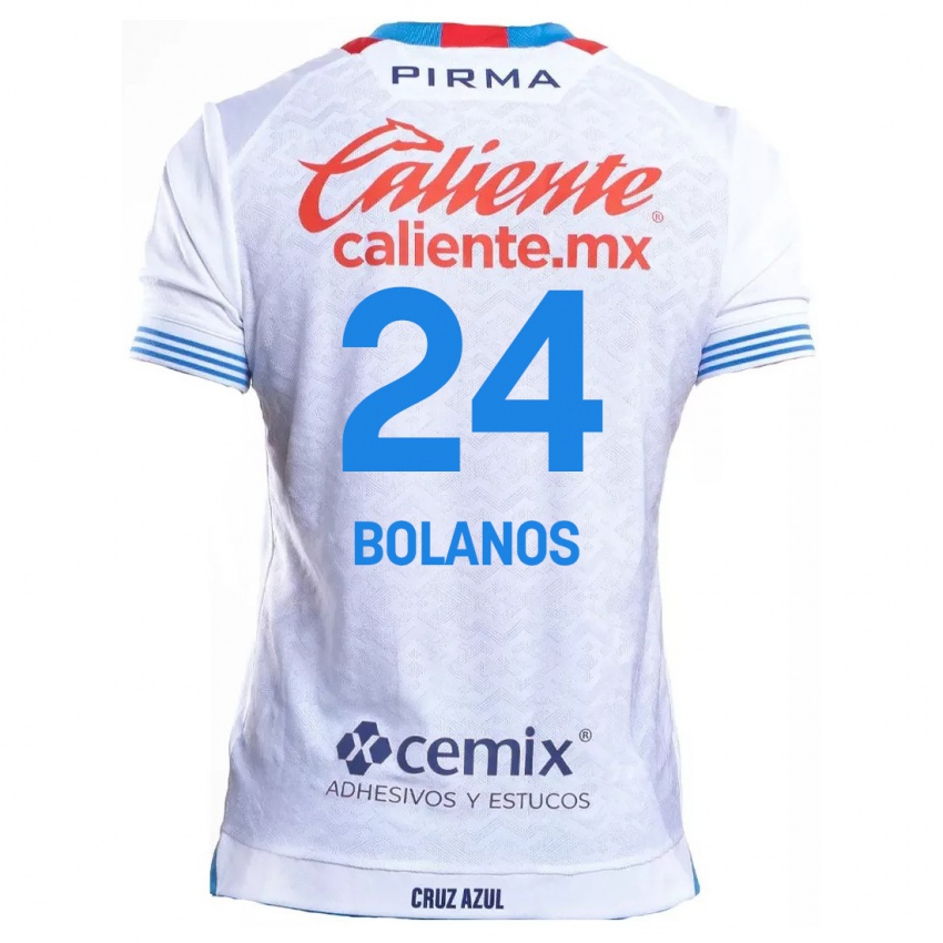 Criança Camisola Jatziry Bolanos #24 Branco Azul Alternativa 2024/25 Camisa Brasil