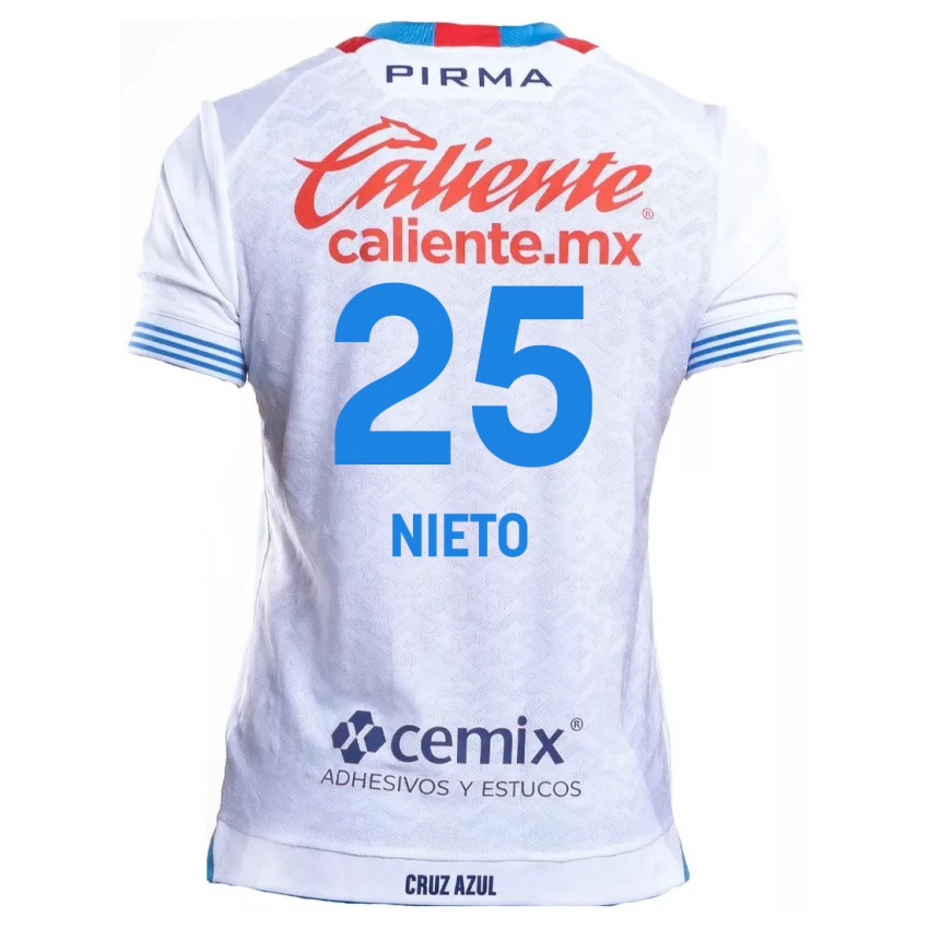 Criança Camisola Natsidieli Nieto #25 Branco Azul Alternativa 2024/25 Camisa Brasil