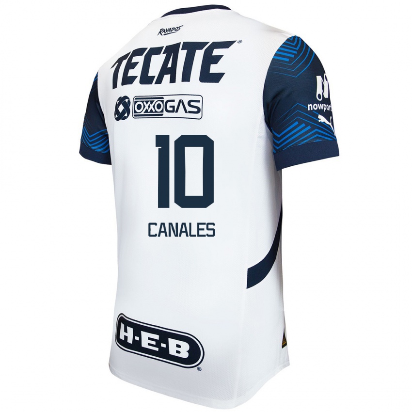 Criança Camisola Sergio Canales #10 Branco Azul Alternativa 2024/25 Camisa Brasil