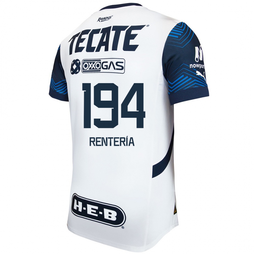 Criança Camisola Ricardo Rentería #194 Branco Azul Alternativa 2024/25 Camisa Brasil