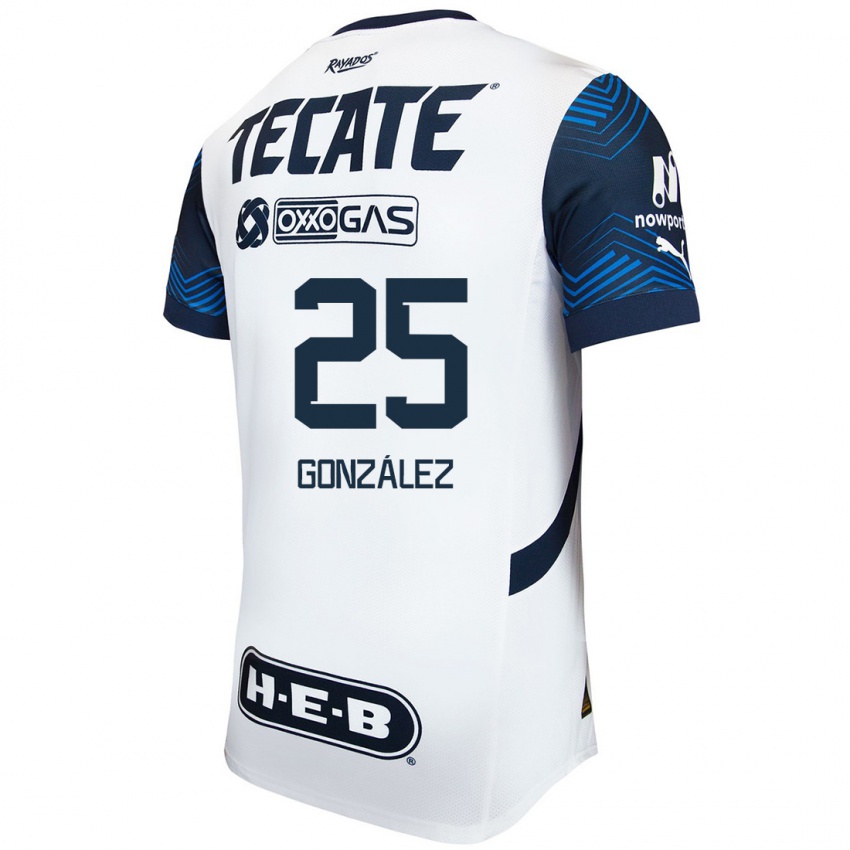 Criança Camisola Jonathan González #25 Branco Azul Alternativa 2024/25 Camisa Brasil