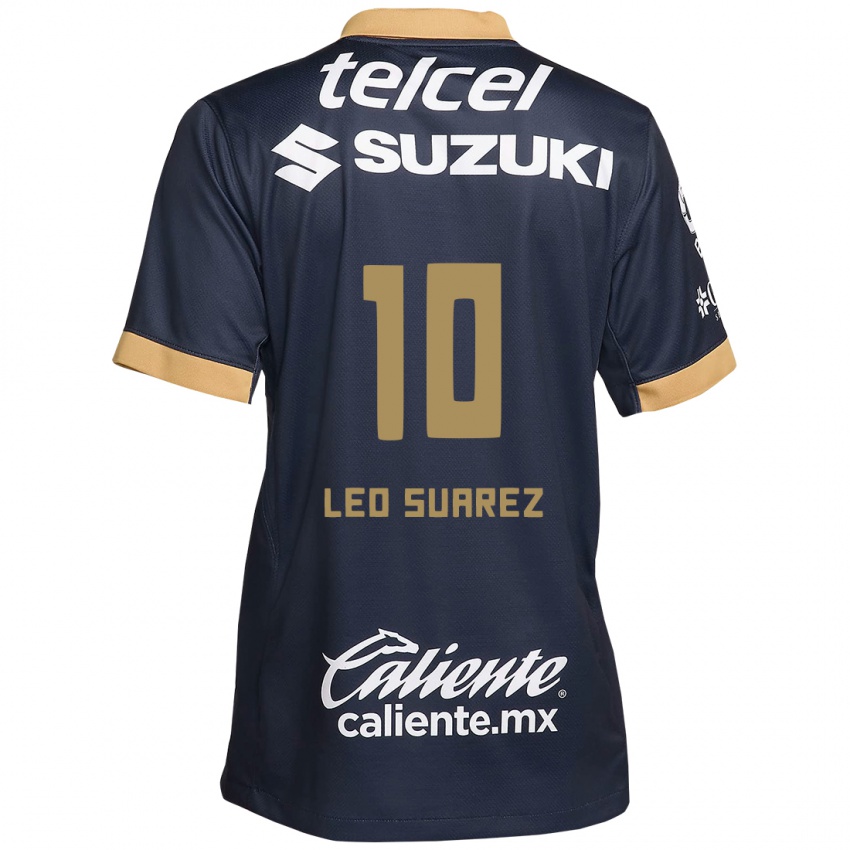 Criança Camisola Leo Suarez #10 Obsidiana Ouro Branco Alternativa 2024/25 Camisa Brasil