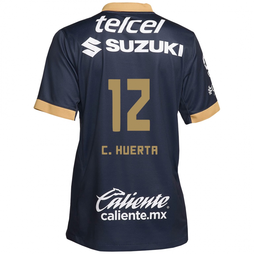 Criança Camisola César Huerta #12 Obsidiana Ouro Branco Alternativa 2024/25 Camisa Brasil