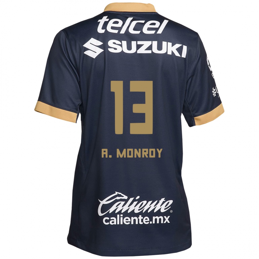 Criança Camisola Pablo Monroy #13 Obsidiana Ouro Branco Alternativa 2024/25 Camisa Brasil