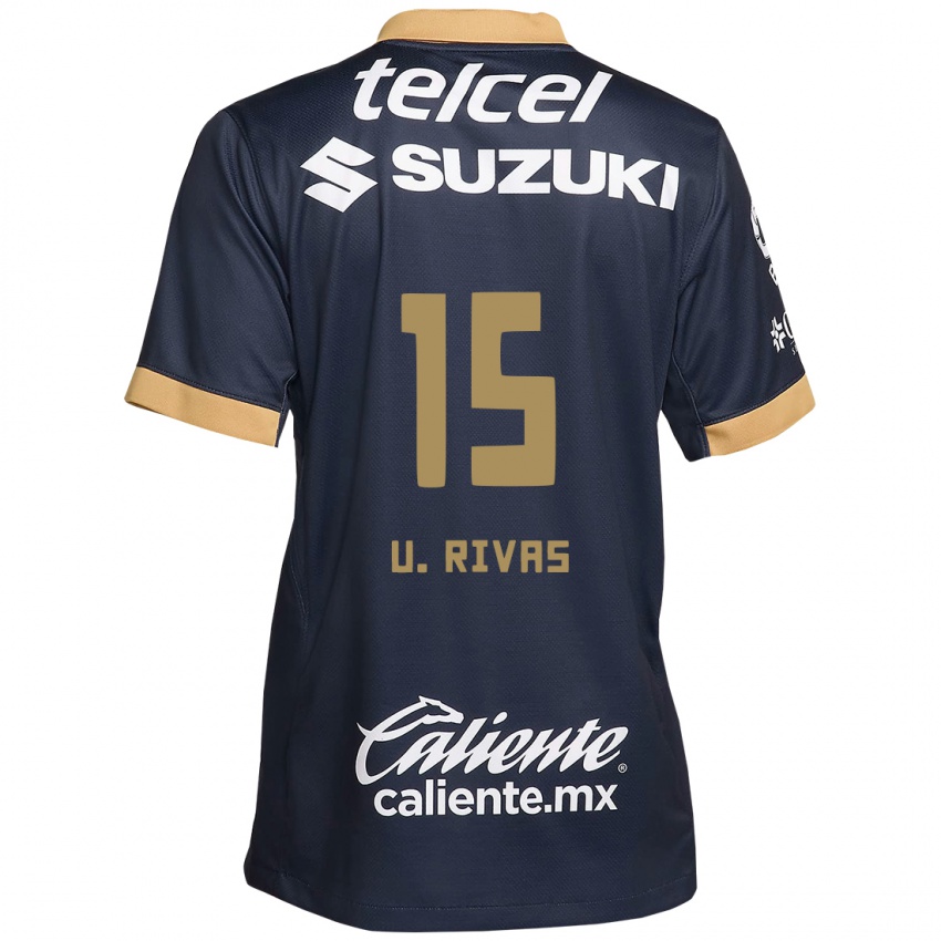 Criança Camisola Ulises Rivas #15 Obsidiana Ouro Branco Alternativa 2024/25 Camisa Brasil