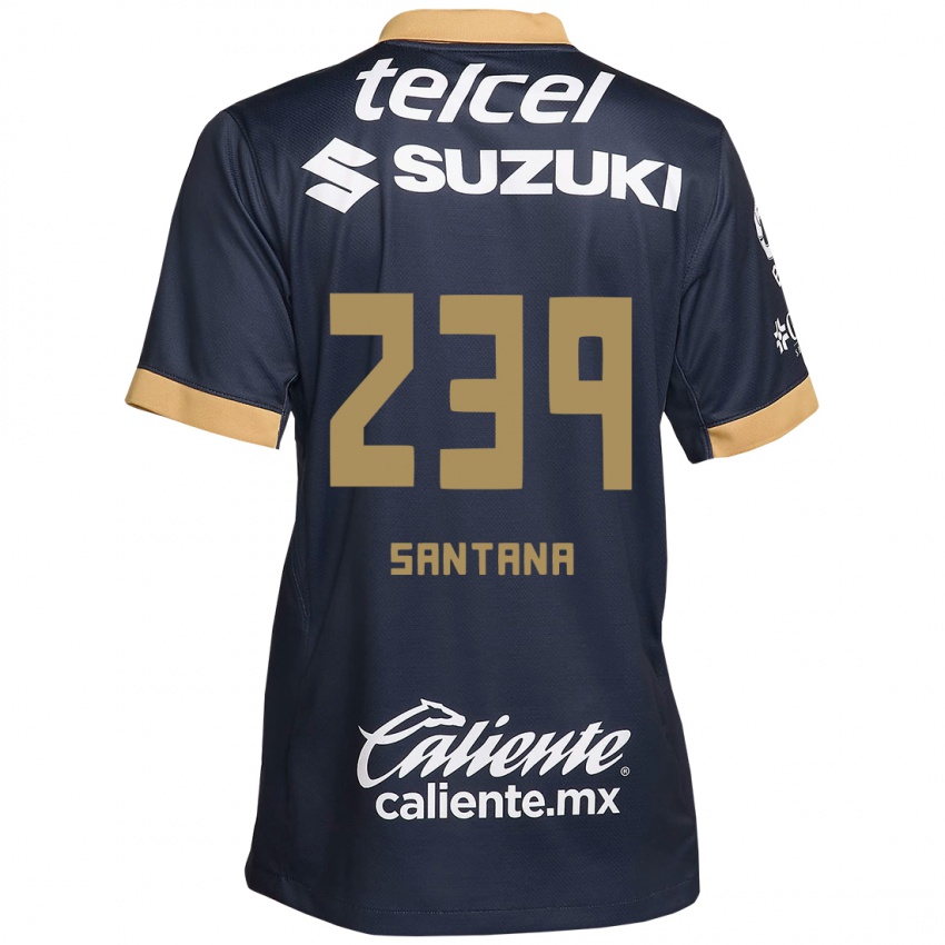 Criança Camisola Guillermo Santana #239 Obsidiana Ouro Branco Alternativa 2024/25 Camisa Brasil