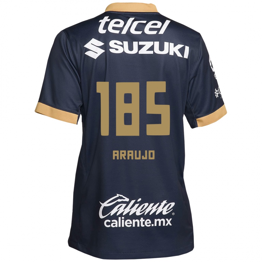 Criança Camisola Andrés Araujo #185 Obsidiana Ouro Branco Alternativa 2024/25 Camisa Brasil