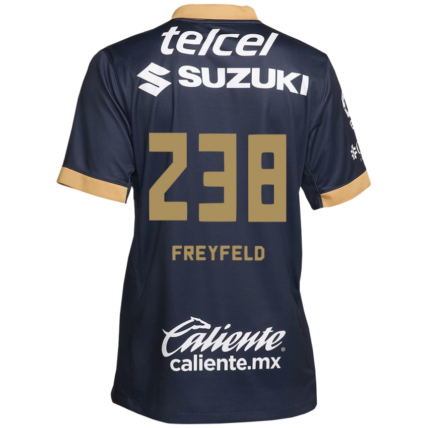 Criança Camisola Julián Freyfeld #238 Obsidiana Ouro Branco Alternativa 2024/25 Camisa Brasil