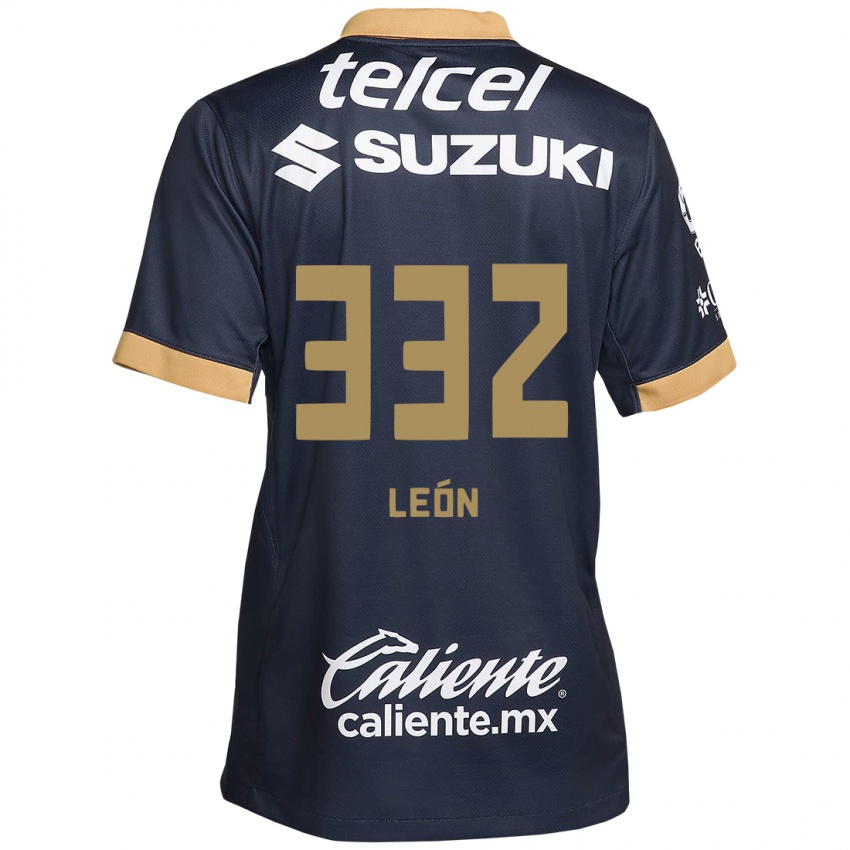 Criança Camisola Andryk León #332 Obsidiana Ouro Branco Alternativa 2024/25 Camisa Brasil