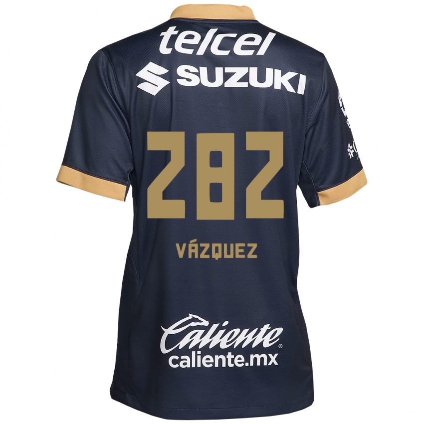 Criança Camisola Austin Vázquez #282 Obsidiana Ouro Branco Alternativa 2024/25 Camisa Brasil