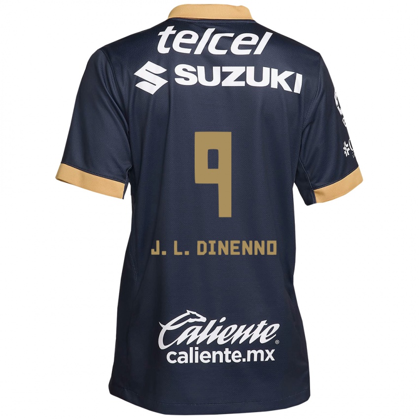 Criança Camisola Juan Dinenno #9 Obsidiana Ouro Branco Alternativa 2024/25 Camisa Brasil