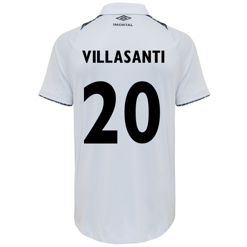 Criança Camisola Mathías Villasanti #20 Branco Azul Alternativa 2024/25 Camisa Brasil