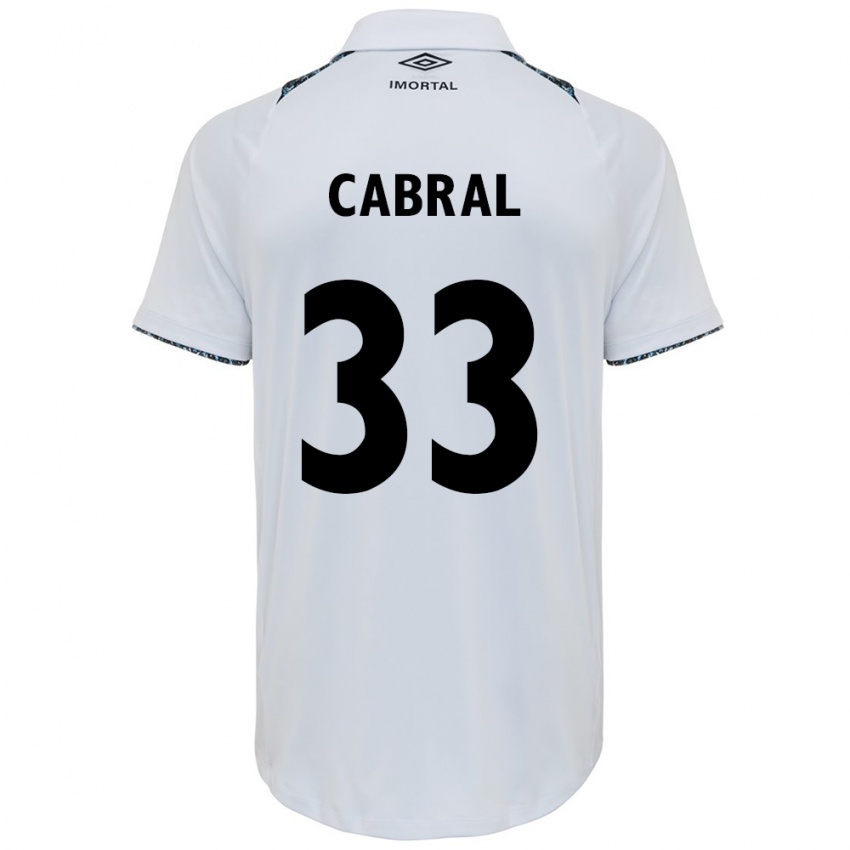 Criança Camisola Rafael Cabral #33 Branco Azul Alternativa 2024/25 Camisa Brasil