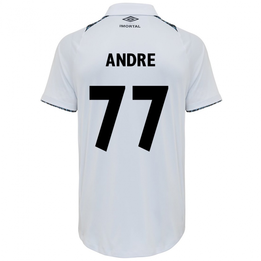 Criança Camisola André #77 Branco Azul Alternativa 2024/25 Camisa Brasil