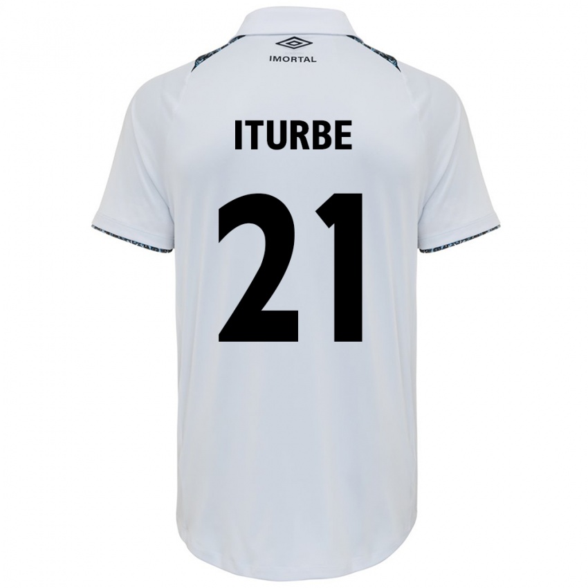 Criança Camisola Juan Iturbe #21 Branco Azul Alternativa 2024/25 Camisa Brasil