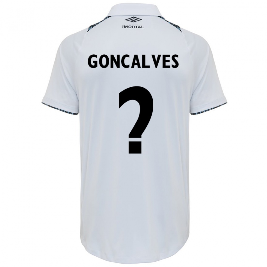 Criança Camisola Matheus Gonçalves #0 Branco Azul Alternativa 2024/25 Camisa Brasil