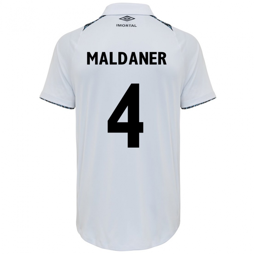 Criança Camisola Pati Maldaner #4 Branco Azul Alternativa 2024/25 Camisa Brasil