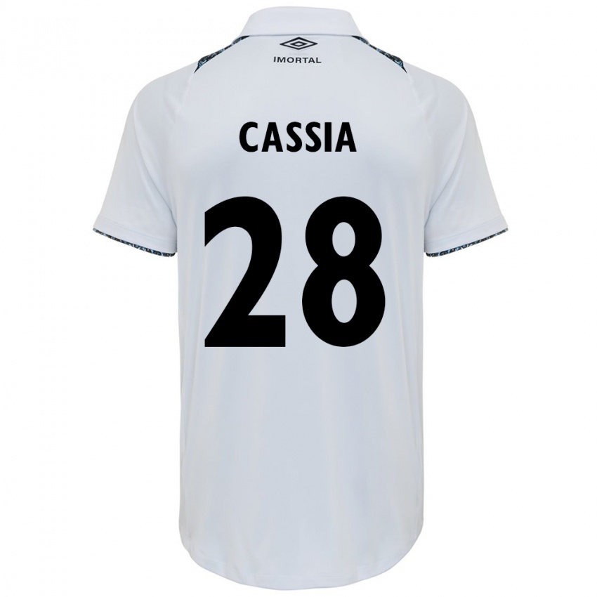 Criança Camisola Cássia #28 Branco Azul Alternativa 2024/25 Camisa Brasil