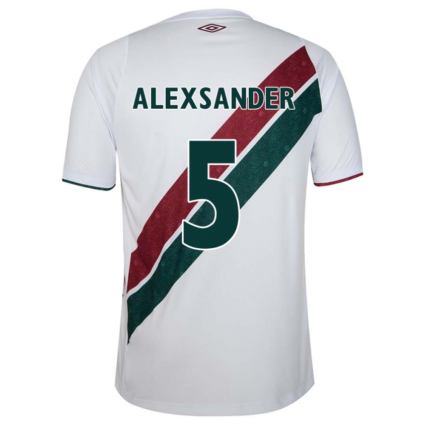 Criança Camisola Alexsander #5 Branco Verde Castanho Alternativa 2024/25 Camisa Brasil