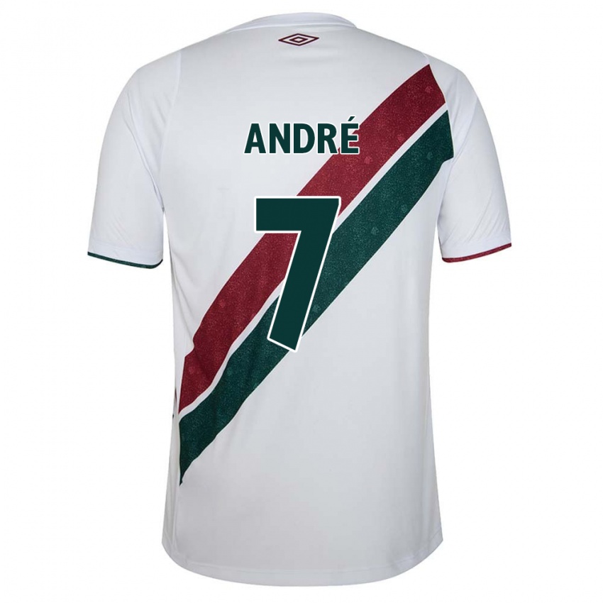 Criança Camisola André #7 Branco Verde Castanho Alternativa 2024/25 Camisa Brasil