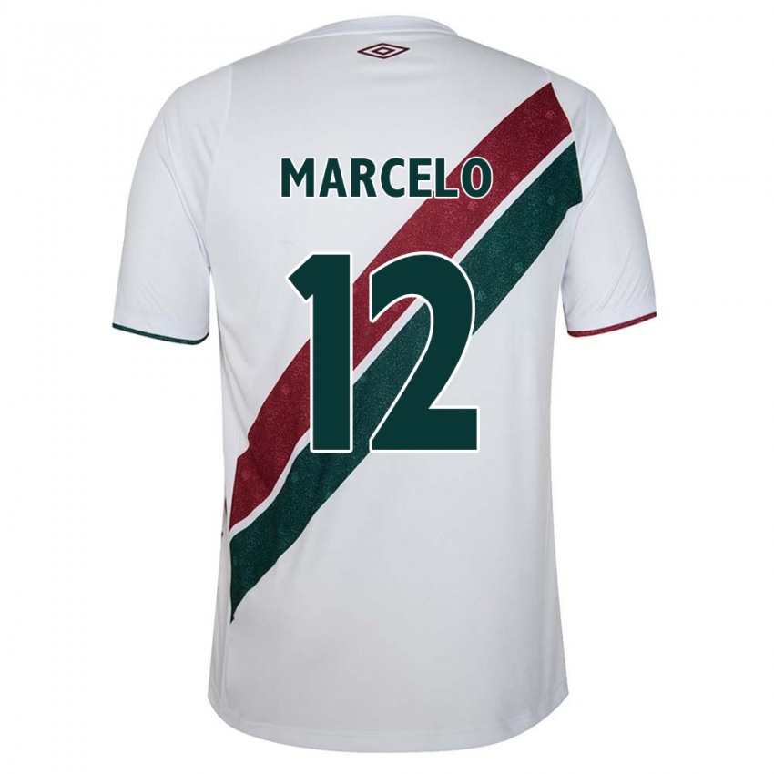 Criança Camisola Marcelo #12 Branco Verde Castanho Alternativa 2024/25 Camisa Brasil