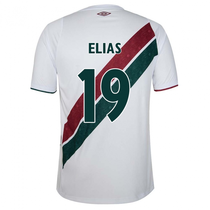 Criança Camisola Kauã Elias #19 Branco Verde Castanho Alternativa 2024/25 Camisa Brasil