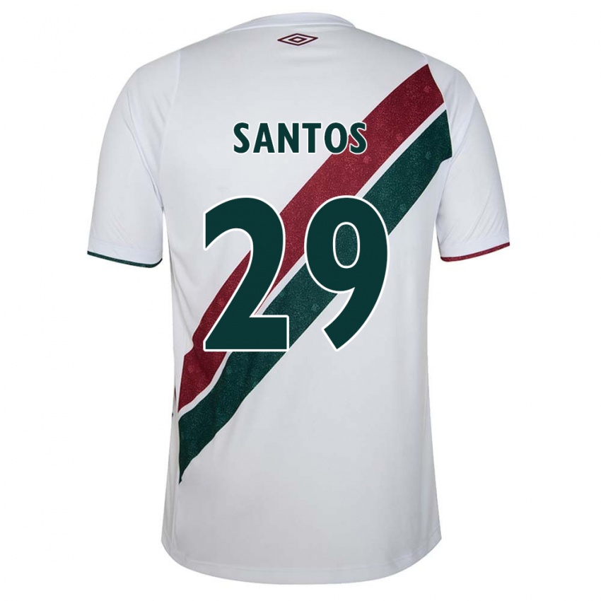 Criança Camisola Thiago Santos #29 Branco Verde Castanho Alternativa 2024/25 Camisa Brasil