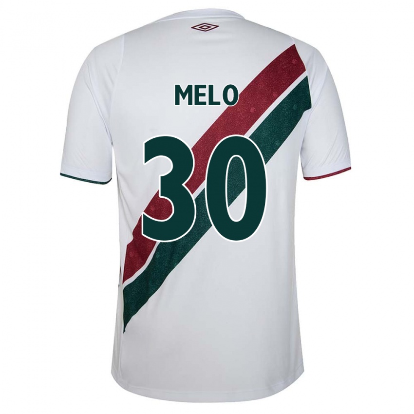 Criança Camisola Felipe Melo #30 Branco Verde Castanho Alternativa 2024/25 Camisa Brasil