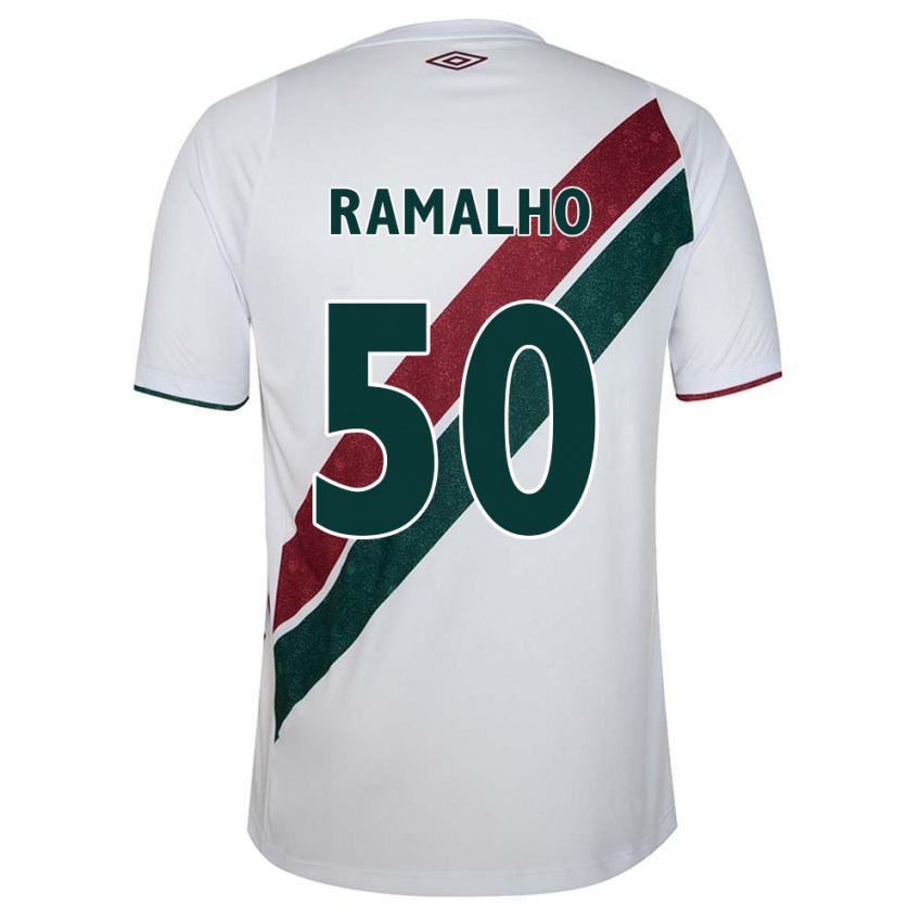 Criança Camisola Gustavo Ramalho #50 Branco Verde Castanho Alternativa 2024/25 Camisa Brasil