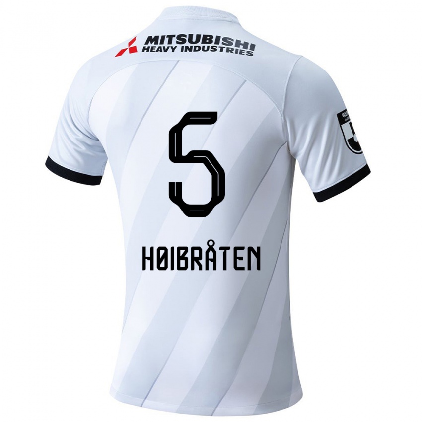 Criança Camisola Marius Høibråten #5 Branco Cinza Alternativa 2024/25 Camisa Brasil