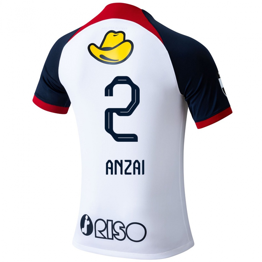 Criança Camisola Koki Anzai #2 Branco Azul Vermelho Alternativa 2024/25 Camisa Brasil