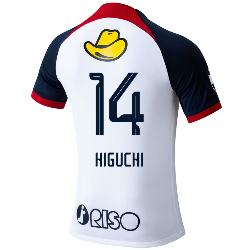 Criança Camisola Yuta Higuchi #14 Branco Azul Vermelho Alternativa 2024/25 Camisa Brasil