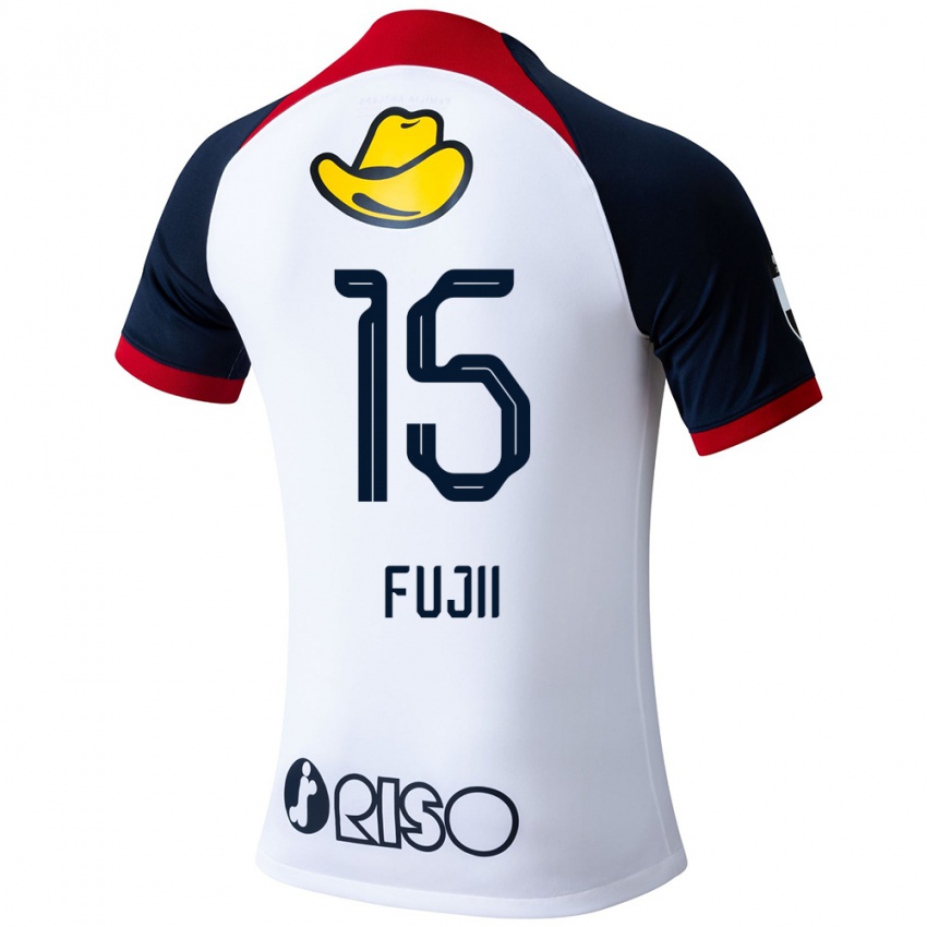 Criança Camisola Tomoya Fujii #15 Branco Azul Vermelho Alternativa 2024/25 Camisa Brasil