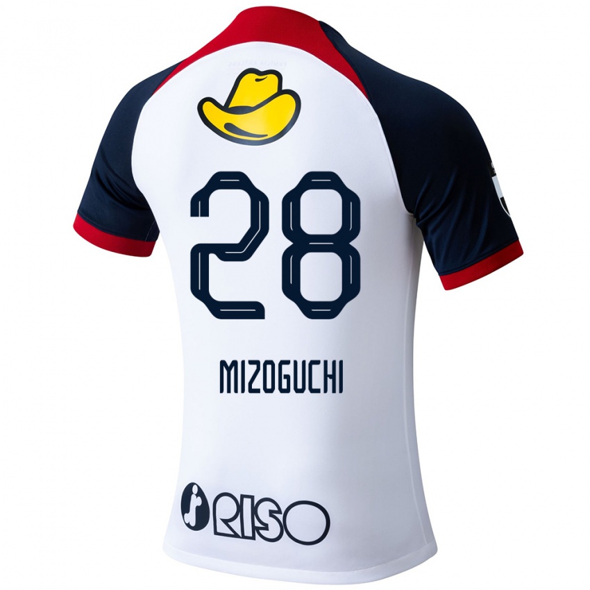 Criança Camisola Shuhei Mizoguchi #28 Branco Azul Vermelho Alternativa 2024/25 Camisa Brasil