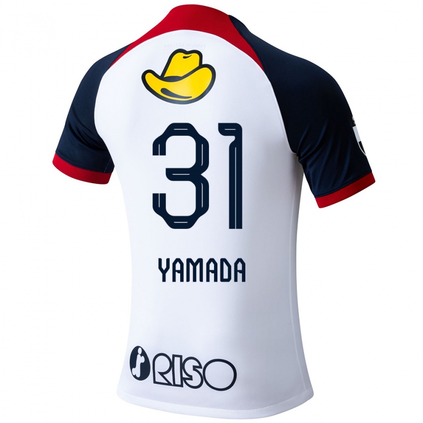 Criança Camisola Taiki Yamada #31 Branco Azul Vermelho Alternativa 2024/25 Camisa Brasil