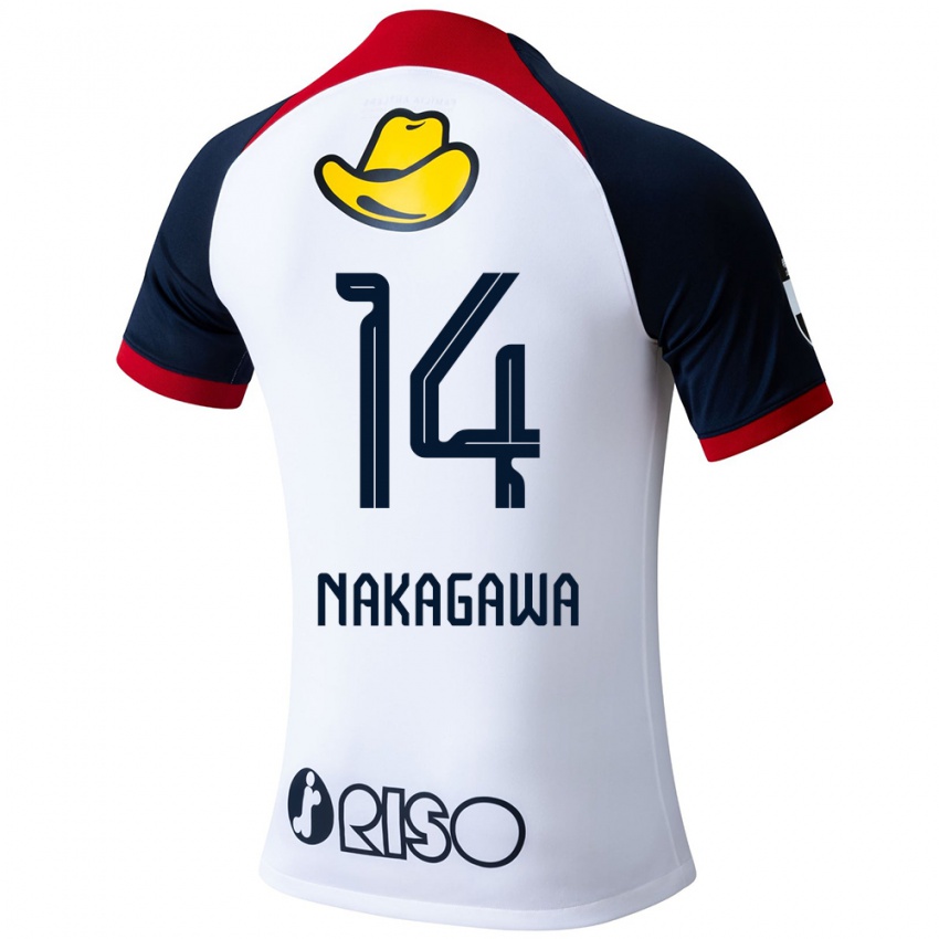 Criança Camisola Sora Nakagawa #14 Branco Azul Vermelho Alternativa 2024/25 Camisa Brasil